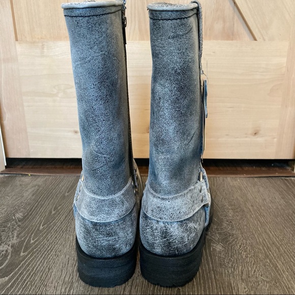 Ride Tecs Mens 13” Stone Wash Leather Harness Boots Size 8.5M  NWOB - Picture 6 of 15